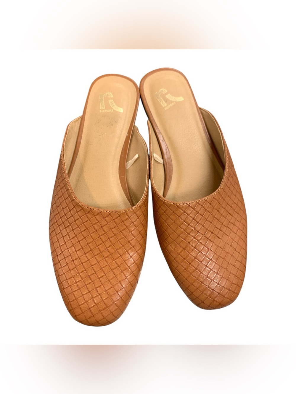 Report Tan Woven Slip-On Mules S9